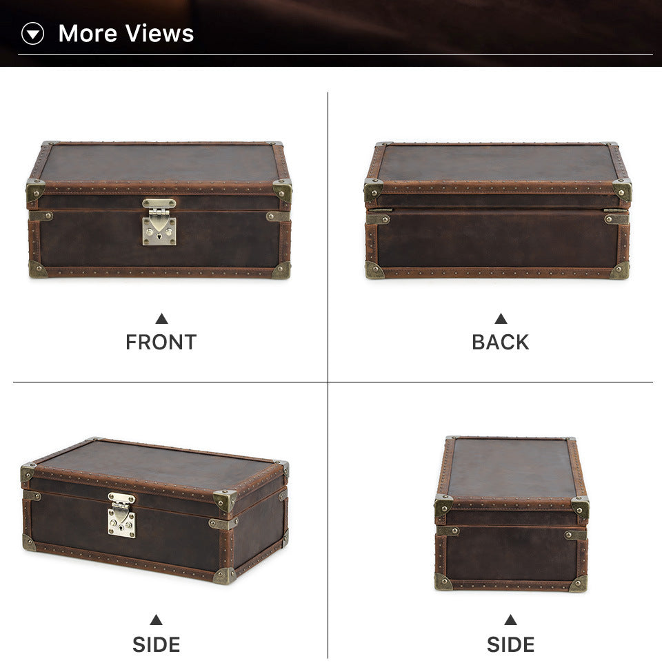 Handmade cowhide watch collection box