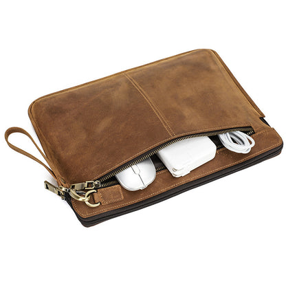 Genuine Cowhide Leather Sleeve for Macbook Pro 14