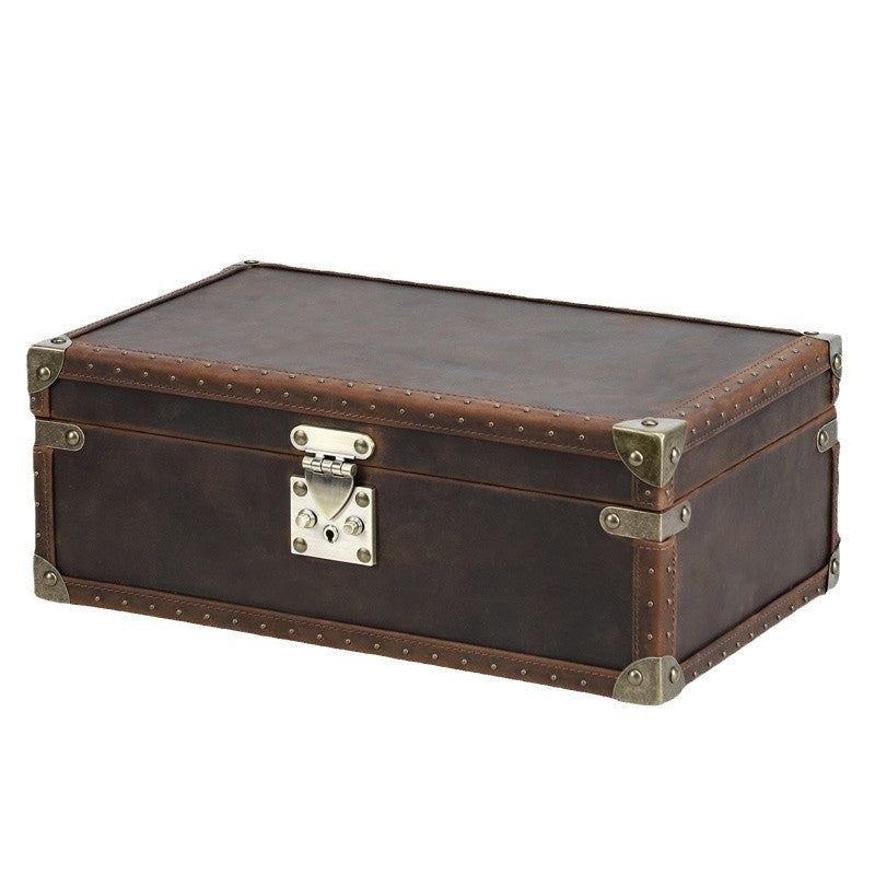 Handmade cowhide watch collection box