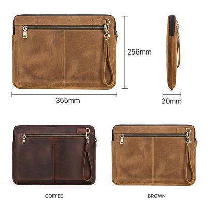 Genuine Cowhide Leather Sleeve for Macbook Pro 14