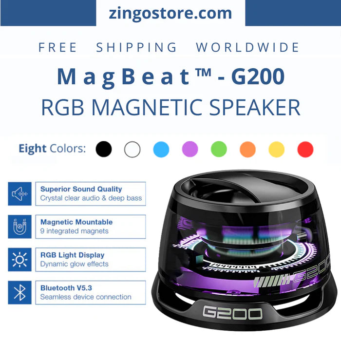 MagBeat™ – Stick, Shine & Sound with Waterproof Bass & RGB Glow